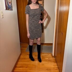 Calvin Klein Women S Tweed Square-Neck Sheath Dress